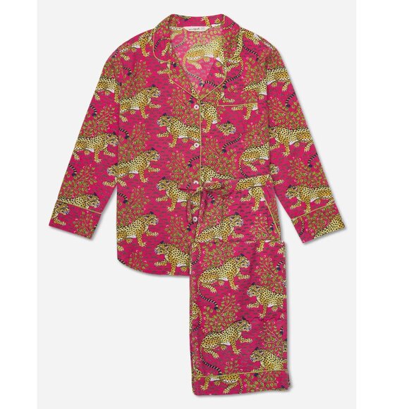 Printfresh Bagheera Long Sleeve Sleep Set AOP Pajama Animal Print PJs Hot Pink L - Picture 10 of 10